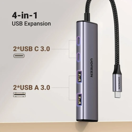 HUB type-C to 2 USB3.0 / 2 USB-C UGREEN Original REF: CM473 [P/N: 15395]