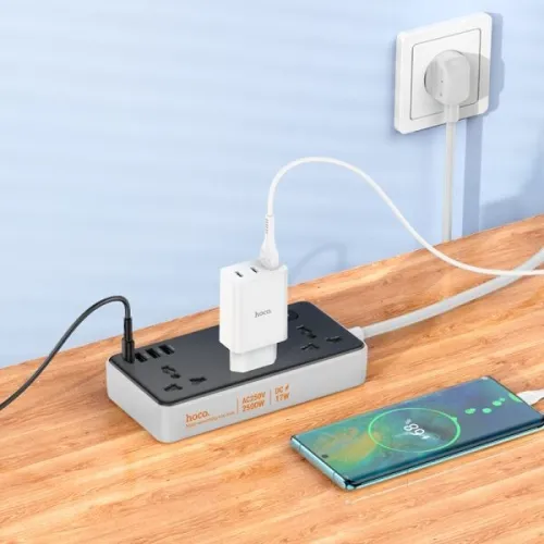 Multiprise universelle HOCO AC7A [3P/3USB/1C] 2500W/17W