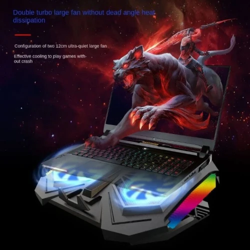 Refroidisseur laptop Gaming YL-017  [2 ventilo/vitesse reglable/ RGB/ 2USB]