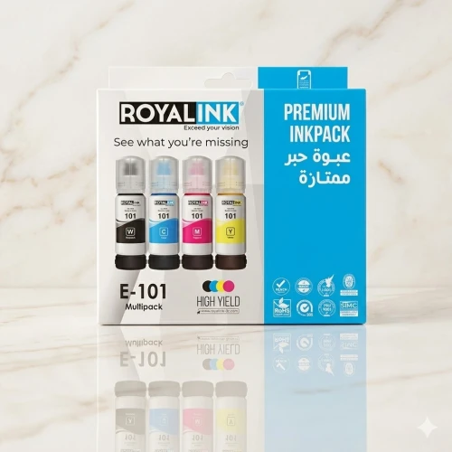 Jeux de 4 bouteilles d'encre EPSONE 101 Royalink