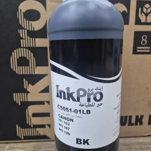 Bouteilles d'encre NOIR Inkpro 1L pour Traceur Canon C5051 (BK) [DAY] PFI102 PFI107 PFI120