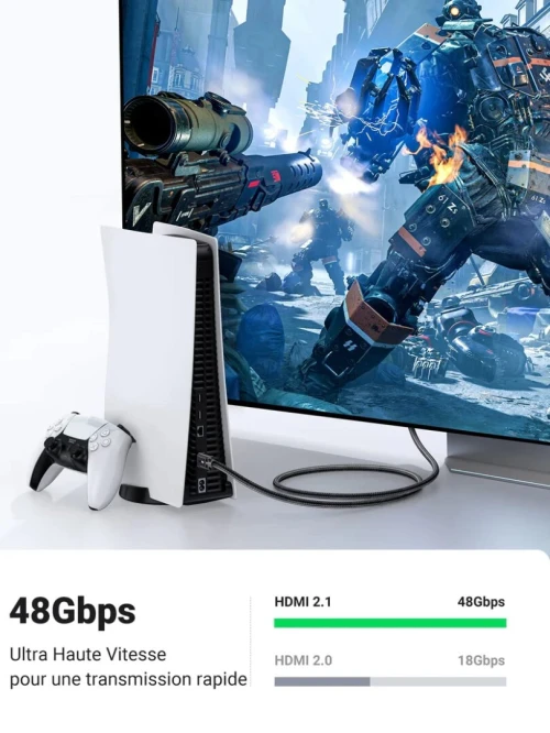 Câble HDMI 2.1[8K-60Hz/4K-120Hz] UGREEN Original REF: HD135 Cuivre pur 28AWG