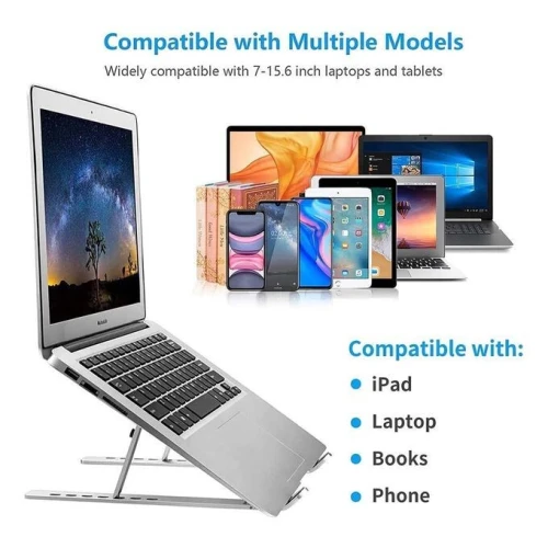 Support Laptop, Tablette Réglable Pliable Aluminium 