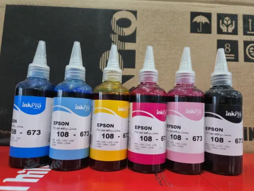 Jeux de 6 bouteilles d'encre Inkpro 100ml 108 - 673 [DAY] Epson (Light)
