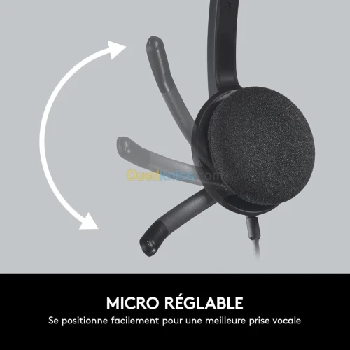 Casque USB LOGITECH H340 ORIGINAL Stéréo avec Micro Rotatif Anti-Parasites