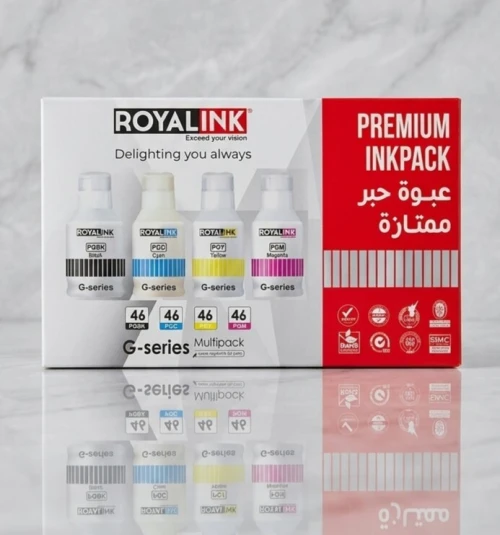 Jeux de 4 bouteilles d'encre CANON Gi-46 RoyalInk