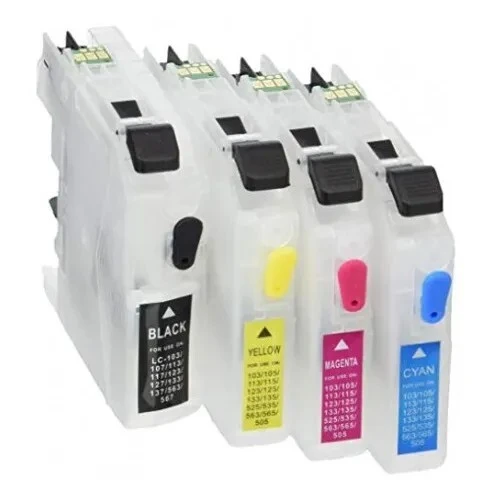 Cartouches rechargeables Brother LC123 - Compatible DCP-J132W, DCP-J152W, MFC-J4410DW