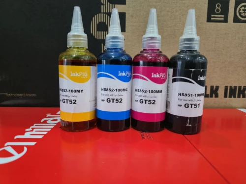 Jeux de 4 bouteilles d'encre Inkpro 100ml GT51 GT52 HP [DAY]