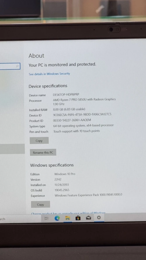 THINKPAD L15 RYZEN 7 PRO 4750U 15.6" TACTILE 