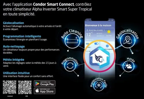 Climatiseur CONDOR SUPER TROPICAL SMART T3 12000 BTU / 18000 BTU / 24000 BTU
