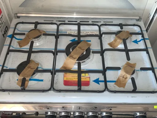 Cuisinière Géant Italiano 5 Feux En Inox. Fonte.  80cm. Afficheur. Tourne broche. Thermocouple