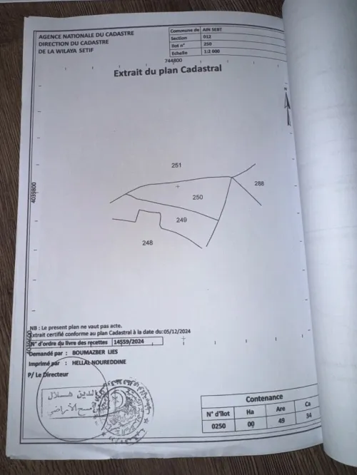 Vente Terrain Sétif Ain sebt