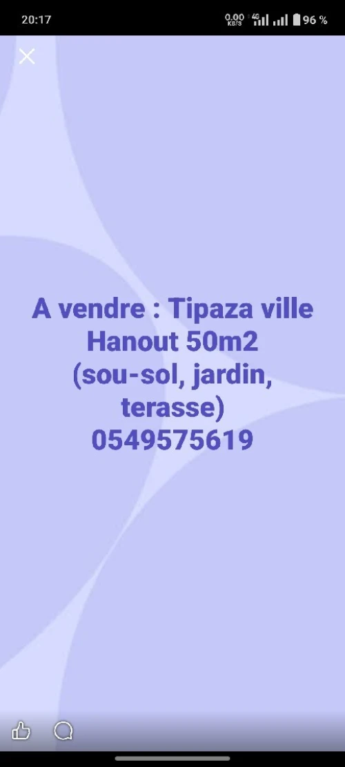 Vente Local Tipaza Tipaza
