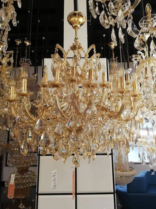 Lustre veilleuse et spot en cristal 