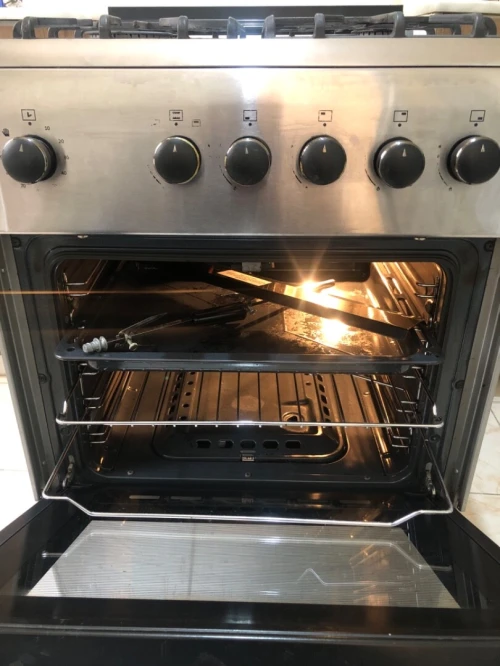 Cuisinière Bleu Monde Gaz, Inox, Ventilée.