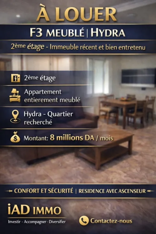 Location Appartement F3 Alger Hydra