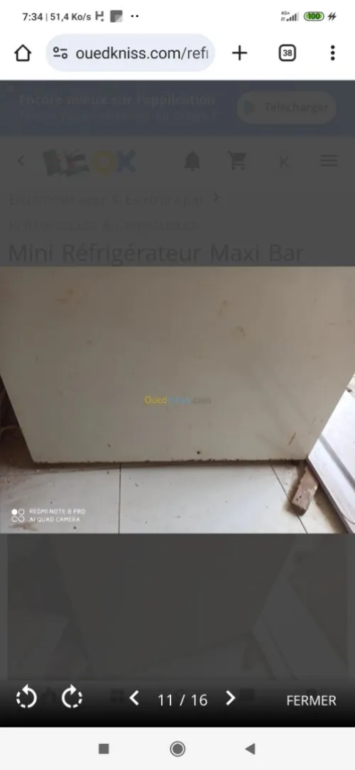 Réfrigérateur Maxi Bar fonctionne très bien