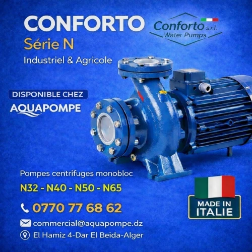 POMPE NORMALISÉE MONOBLOC| Marque: CONFORTO (Italie) - مضخة أحادية الكتلة موحدة | علامة كونفورطو