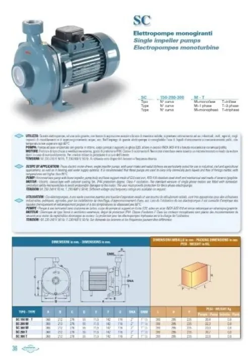 POMPE MONOTURBINE | Marque: CONFORTO (Italie) - مضخة 1 توربين أحادية | علامة كونفورطو (إيطاليا)