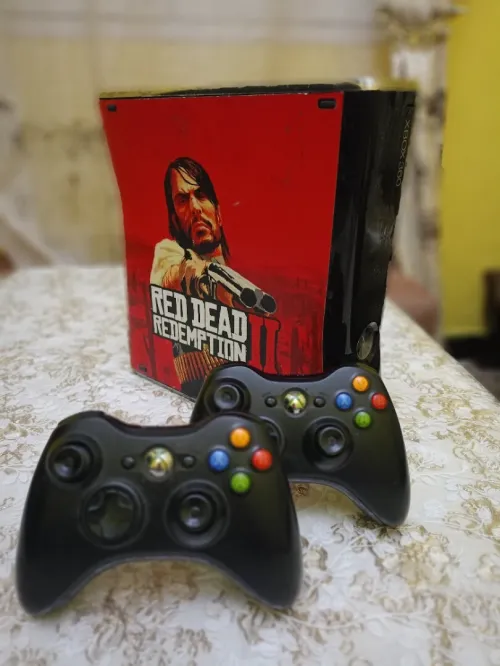 Xbox 360 slim flash et glitch avec 2 manette sans fil d'origine