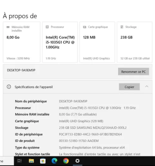 Lenovo Core i5 10 Génération