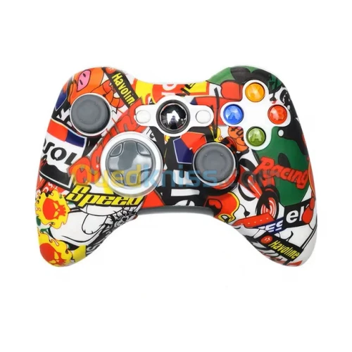 Manette xbox 360 avec fil Blanc avec Motif 