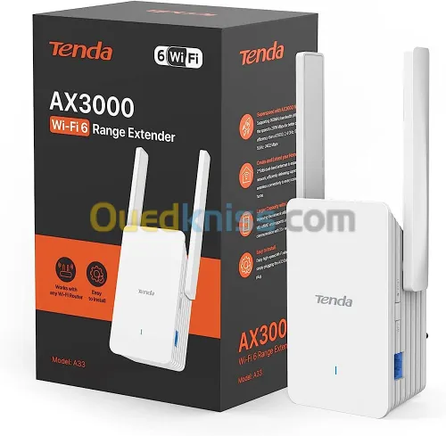Répéteur Wi-Fi Tenda A33  Extension Wi-Fi puissante et rapide