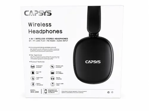 CASQUE CAPSYS HEADPHONES 4 EN 1 WIRELESS STEREO