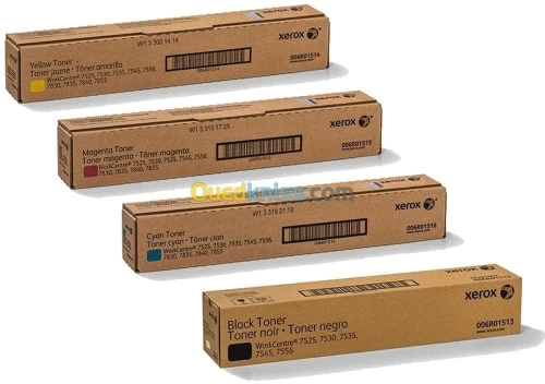 PACK TONER XEROX WORKCENTRE 7830 / 7835 / 7845 / 7855 NOIR + 03 COULEUR ORIGINAL / COMPATIBLE 
