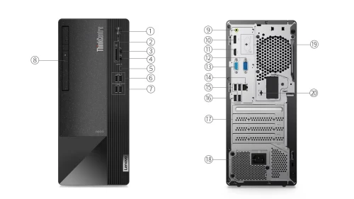 DESKTOP LENOVO THINKCENTRE 50T I3-12100 08GB RAM / SSD 256GB / ECRAN L22-40 POUCES VGA / HDMI 4MS 75HZ