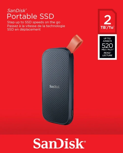 DISQUE SSD SANDISK PORTABLE SSD 2TO NEUF SOUS EMBALLAGE 