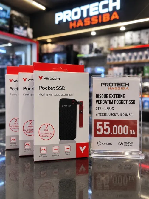 DIDK EXTERNE VERBATIM POCKET 2TO SSD 1000Mb/s