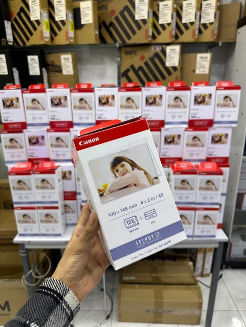 Pack Papier Photo KP-108 avec Ruban d'Encre pour Imprimante Canon SELPHY CP1000 CP1500 CP1300 10x15cm