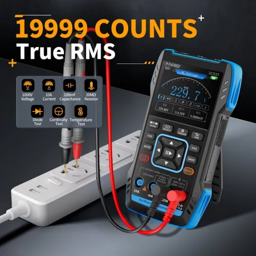 FNIRSI 2C53T 50MHz 250MS/s Handheld 3in1 Oscilloscope Multimeter Signal Generator