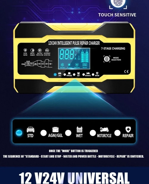 Chargeur Rapide Batterie De Voiture Réparation SnapPulse, Acide AGM 12V 24V 10A