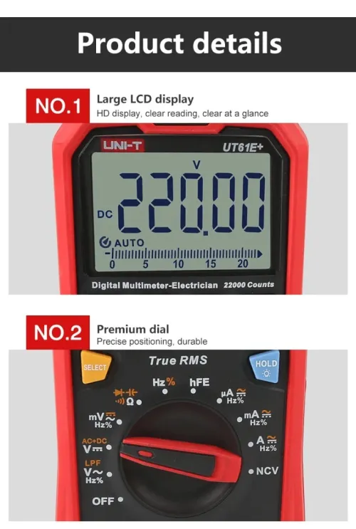 MULTIMETER PROFESSIONAL UNI-T UT61D+