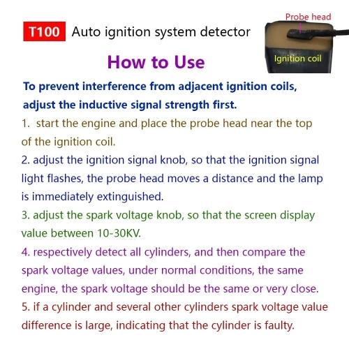 Détecteur de système de ville automatique AM-T100 12V 24V Signal de ville et testeur de tension d'étincelle