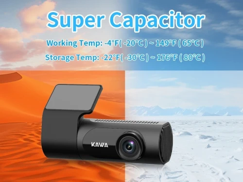 KAWA Dash Cam Pour Voiture DVR D6 1440P 2K Caméra De tableau De bord enregistreur vidéo commande vocale 24H Parking WiFi APP moniteur WDR Dashcam