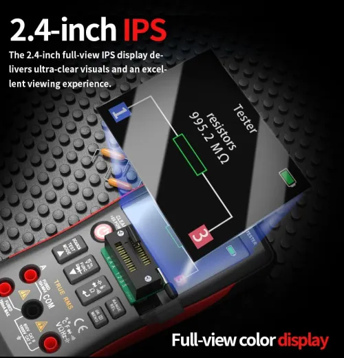 ZOYI XT1 Kit testeur de transistor 2en1 Testeur de cristaux Multimètre True RMS Ecran IPS  Résistances Condensateurs Diodes MOSFETs Zener Capteurs de température Test des semi-conducteurs