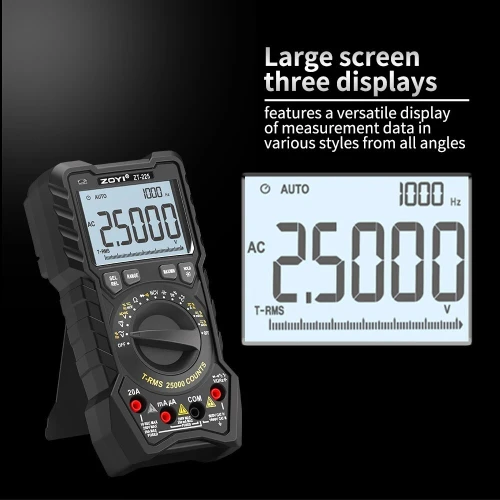 ZOYI 25000 compte ZT-225 haute précision gamme automatique multimètre intelligent électricien anti-brûlure entretien multi-usages aut