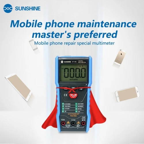 SUNSHINE DT-19N Professionnel Intelligent Téléphone Portable Réparation Spécifique Mini Multimètre Numérique AC DC Ampèremètre Voltmètre Outil