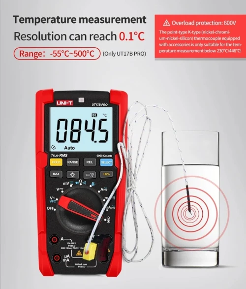 UNI-T UT17B Pro True RMS multimètre  testeur  portée automatique VFC Hz condensateur résistance