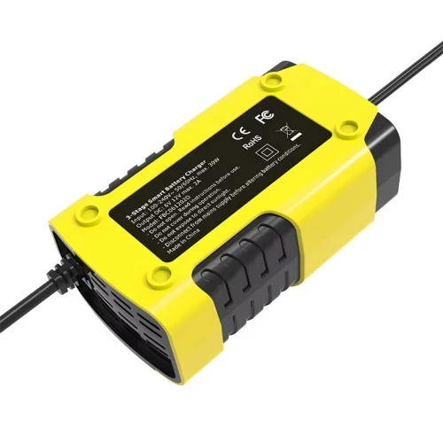 Chargeur de batterie de voiture moto automatique 2A 6V 12V pour batteries plomb-acide GEL AGM humides Calcium Deep Cycle VRLA avec réparation par impulsions et écran LCD