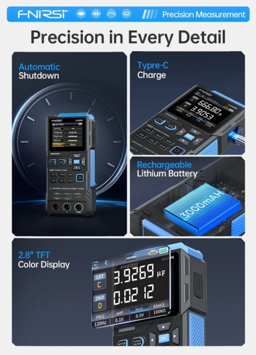 FNIRSI LC1020E Testeur LCR ESR numérique portable haute précision à pont