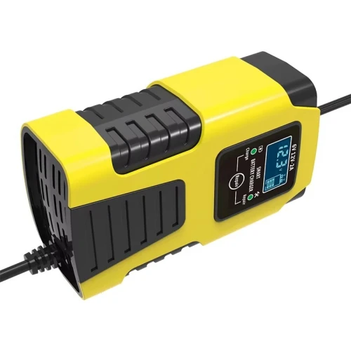 Chargeur de batterie de voiture moto automatique 2A 6V 12V pour batteries plomb-acide GEL AGM humides Calcium Deep Cycle VRLA avec réparation par impulsions et écran LCD
