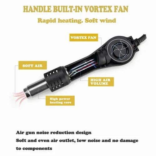 KADA 2018D+ de Soudage et  Retouche de 650W, Outil de Réparation de Téléphone Portable BGA, Pistolet à Air Chaud, Fer Électrique