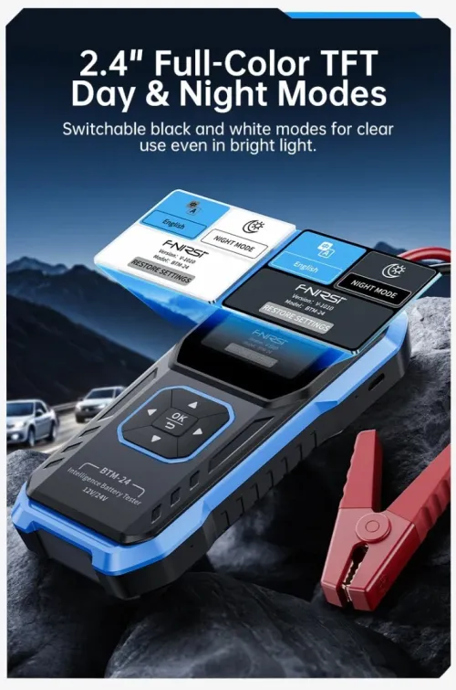 FNIRSI BTM-24 2000A CCA Testeur de batterie de voiture multifonction 12V/24V