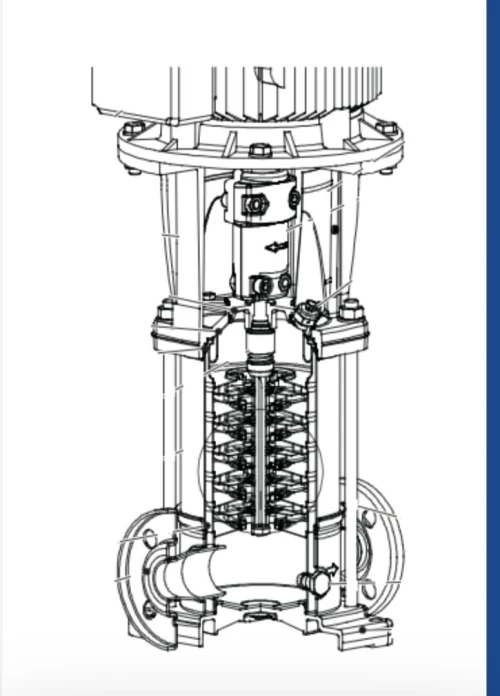 pompe multicellulaire verticale en acier inoxydable de la marque Lowara, 