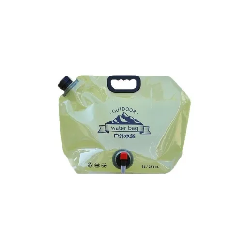 Sac d'eau pliable 8L avec robinet, réservoir portable pour camping, plein air, plage ext