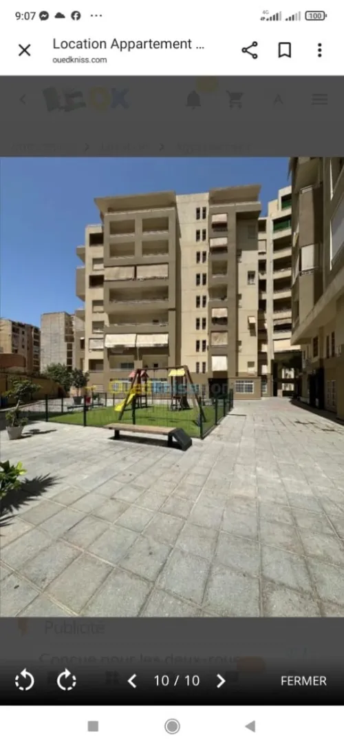 Location Appartement F4 Alger Ouled fayet